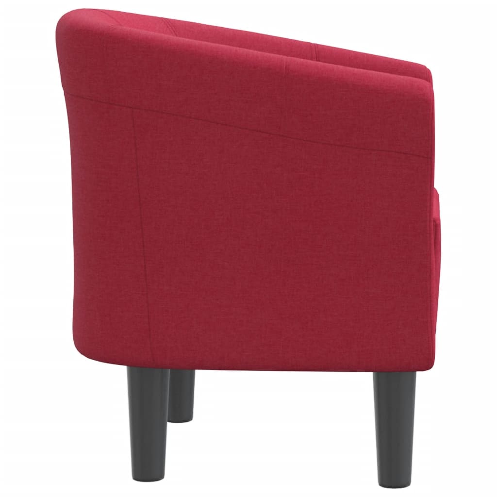 Poltrona tecido vermelho tinto