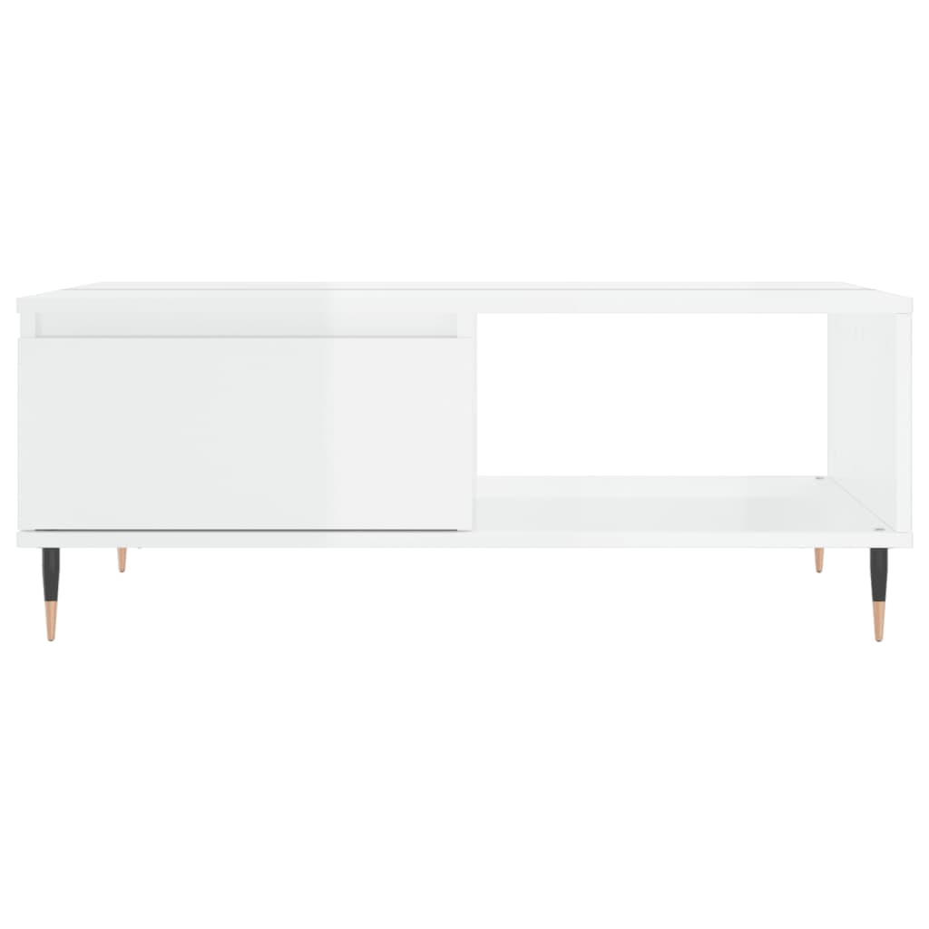 Mesa de centro 90x60x35cm derivados de madeira branco brilhante