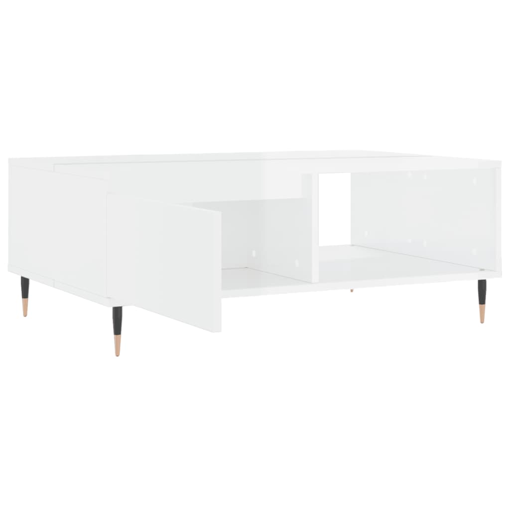 Mesa de centro 90x60x35cm derivados de madeira branco brilhante