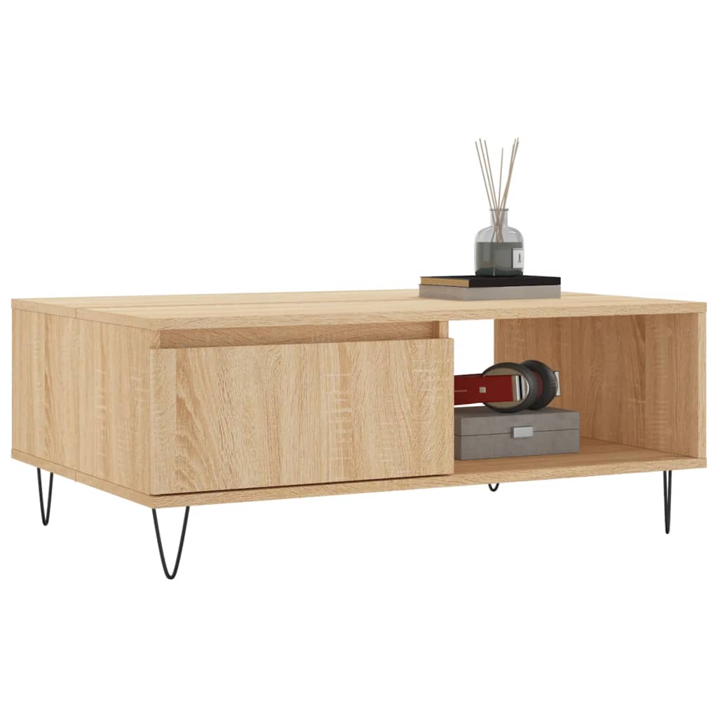 Mesa de centro 90x60x35 cm derivados de madeira carvalho sonoma