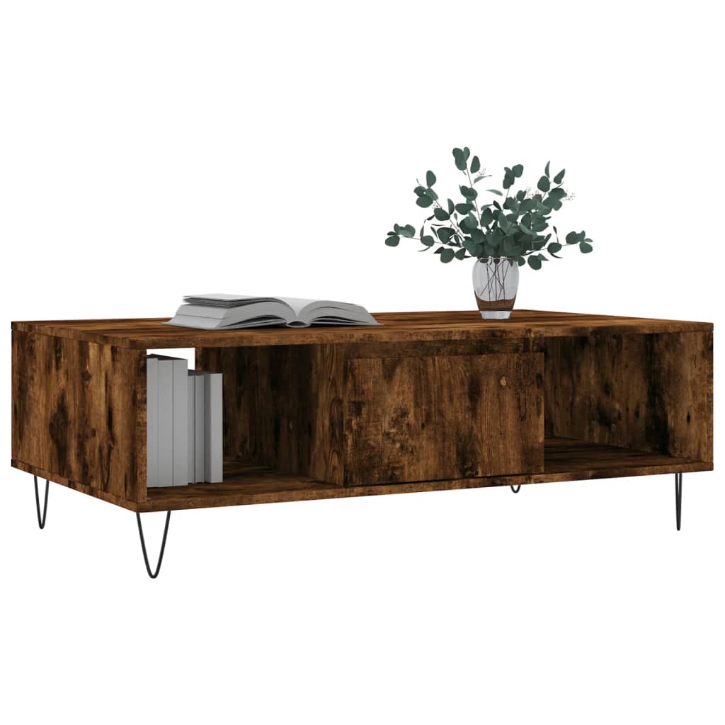 Mesa de centro 104x60x35cm derivados de madeira carvalho fumado