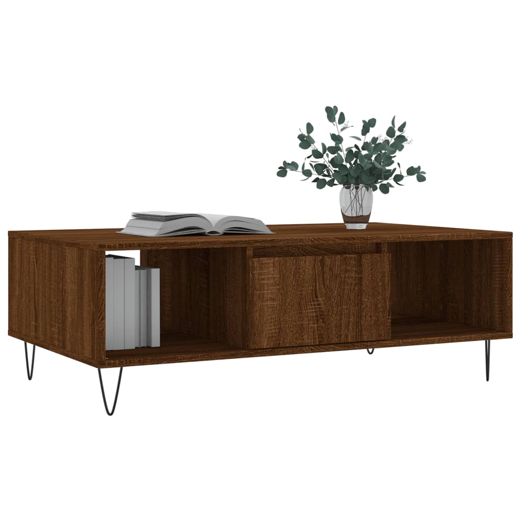 Mesa de centro 104x60x35 cm derivados madeira carvalho castanho
