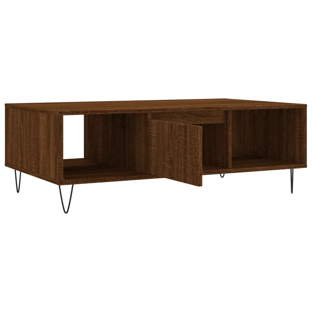 Mesa de centro 104x60x35 cm derivados madeira carvalho castanho