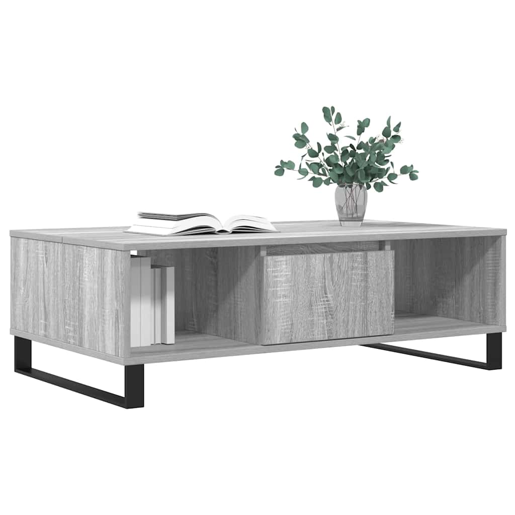 Mesa de centro 104x60x35 cm derivados madeira cinzento sonoma