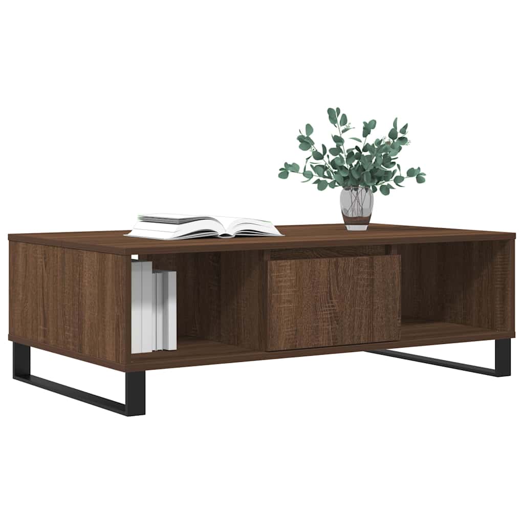 Mesa de centro 104x60x35 cm derivados madeira carvalho castanho