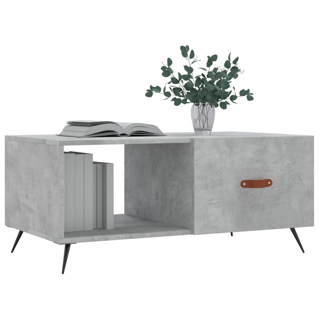 Mesa de centro 90x50x40 madeira processada cinza cimento