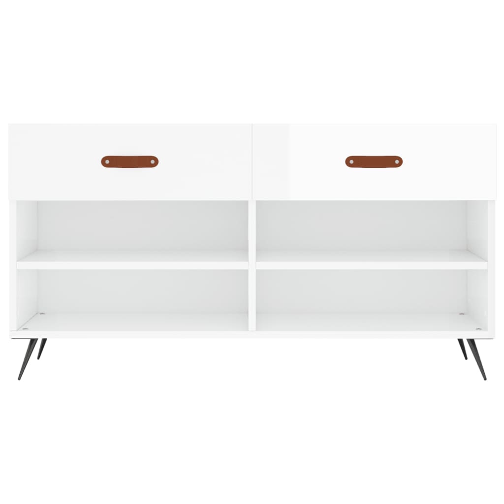 Banco sapateira 102x35x55 cm derivados madeira branco brilhante