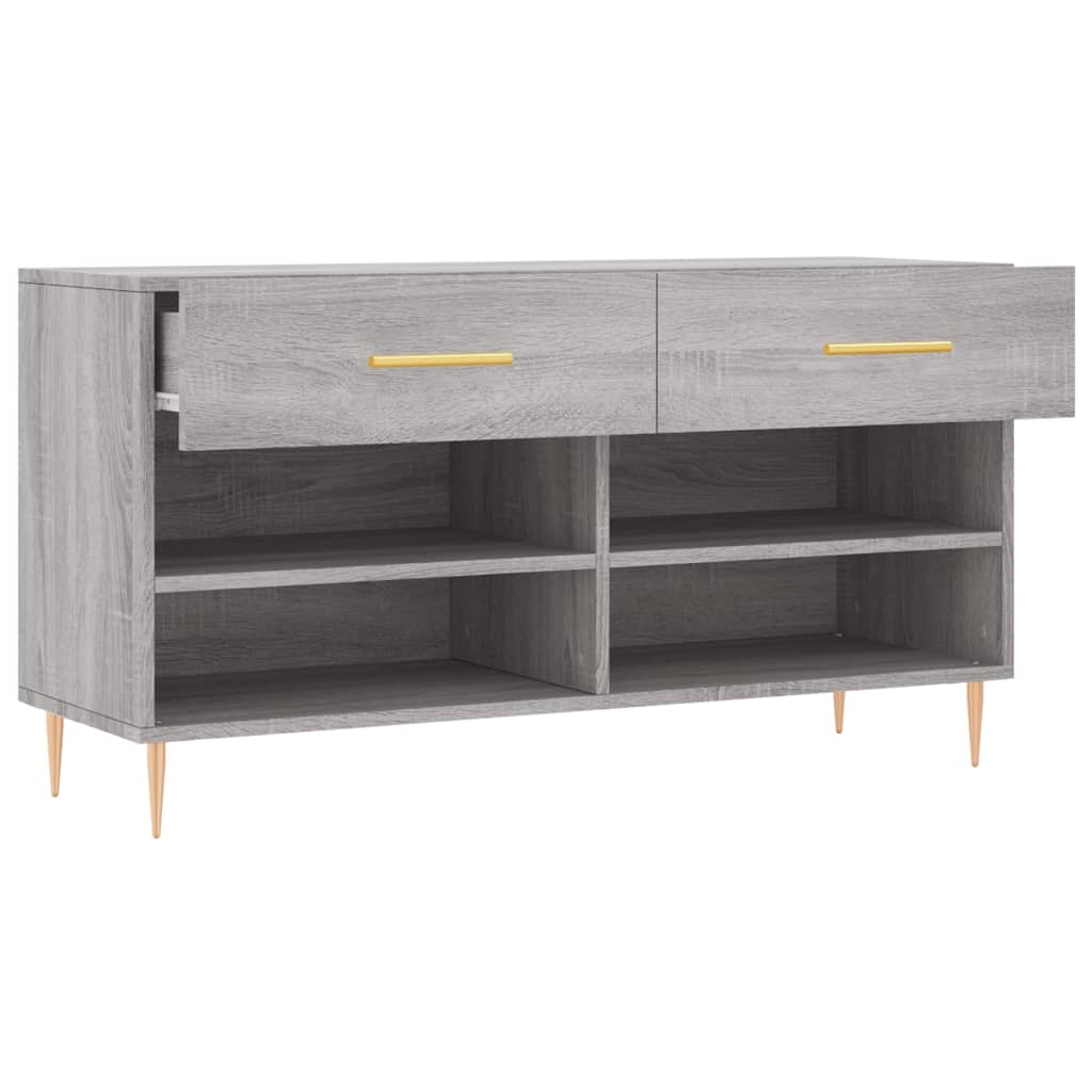 Banco sapateira 102x35x55 cm derivados madeira cinzento sonoma