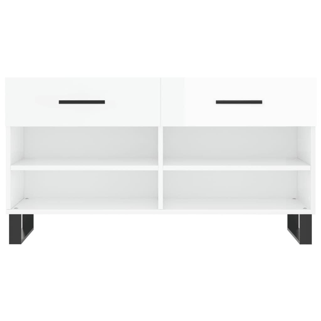 Banco sapateira 102x35x55 cm derivados madeira branco brilhante