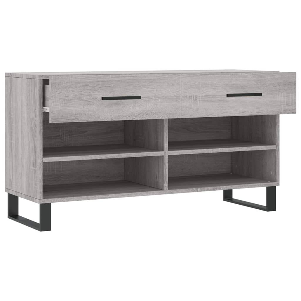 Banco sapateira 102x35x55 cm derivados madeira cinzento sonoma