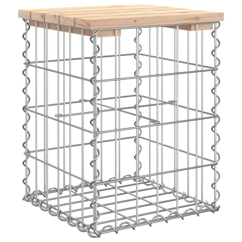 Banco de jardim c/ design gabião 33x31x42 cm pinho maciço