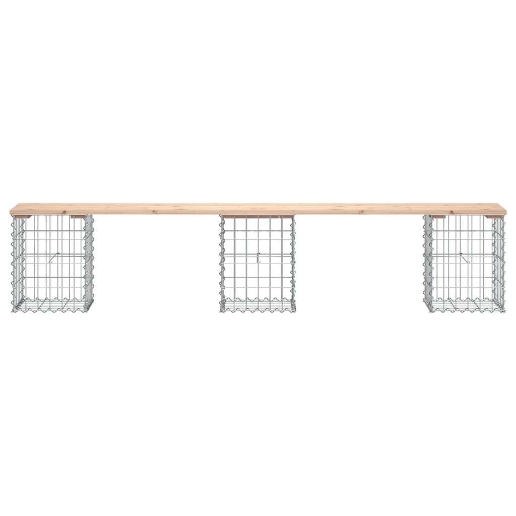 Banco de jardim c/ design gabião 203x31x42 cm pinho maciço