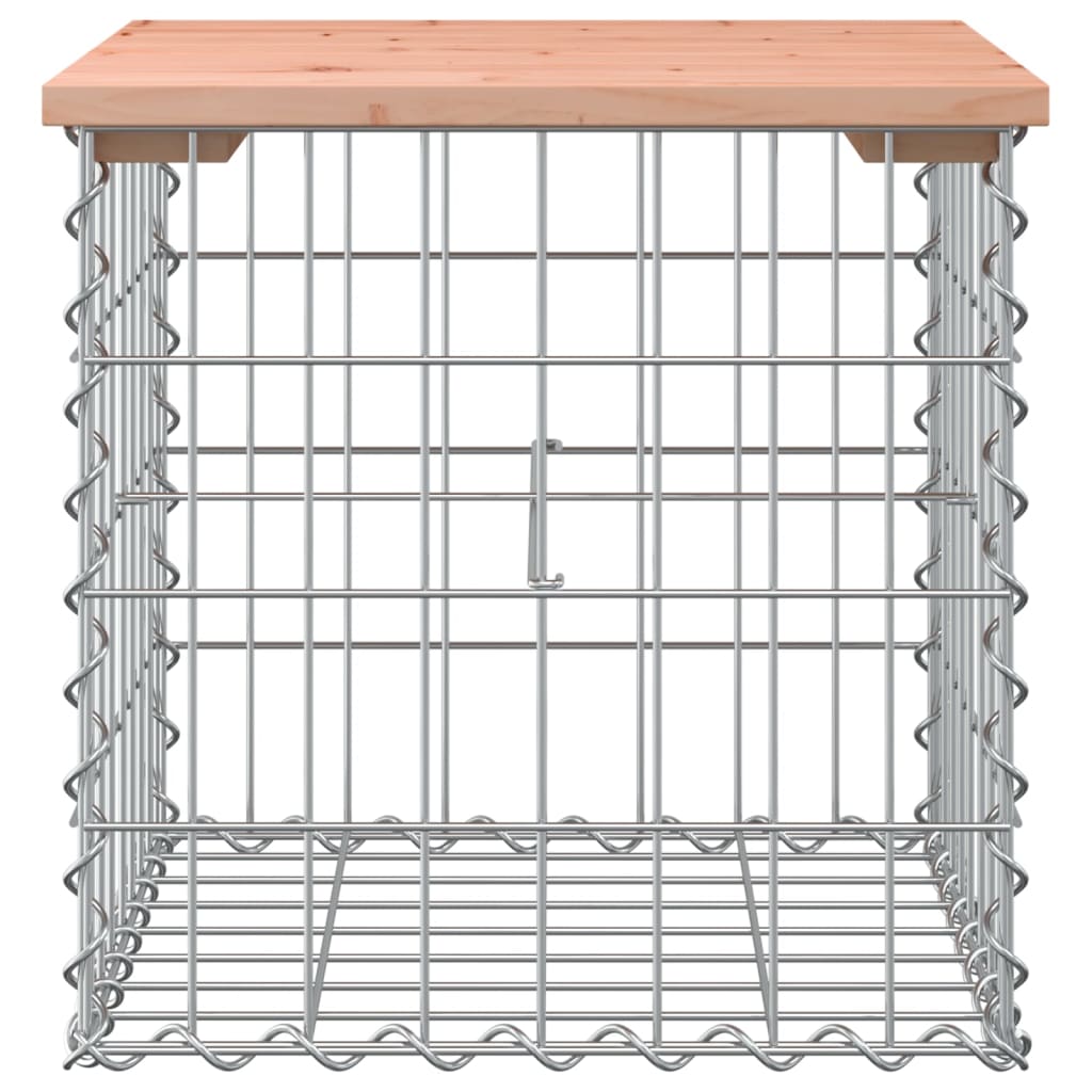 Banco jardim design gabião 43x44x42 cm madeira douglas maciça