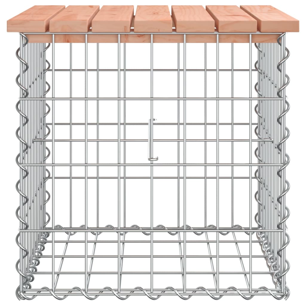 Banco jardim design gabião 43x44x42 cm madeira douglas maciça