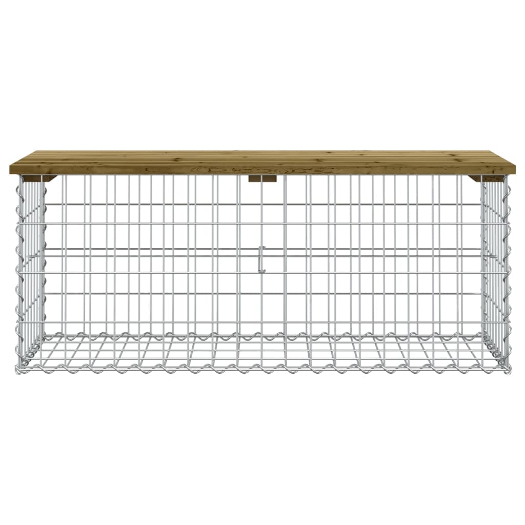 Banco de jardim c/ design gabião 103x44x42 cm pinho impregnado
