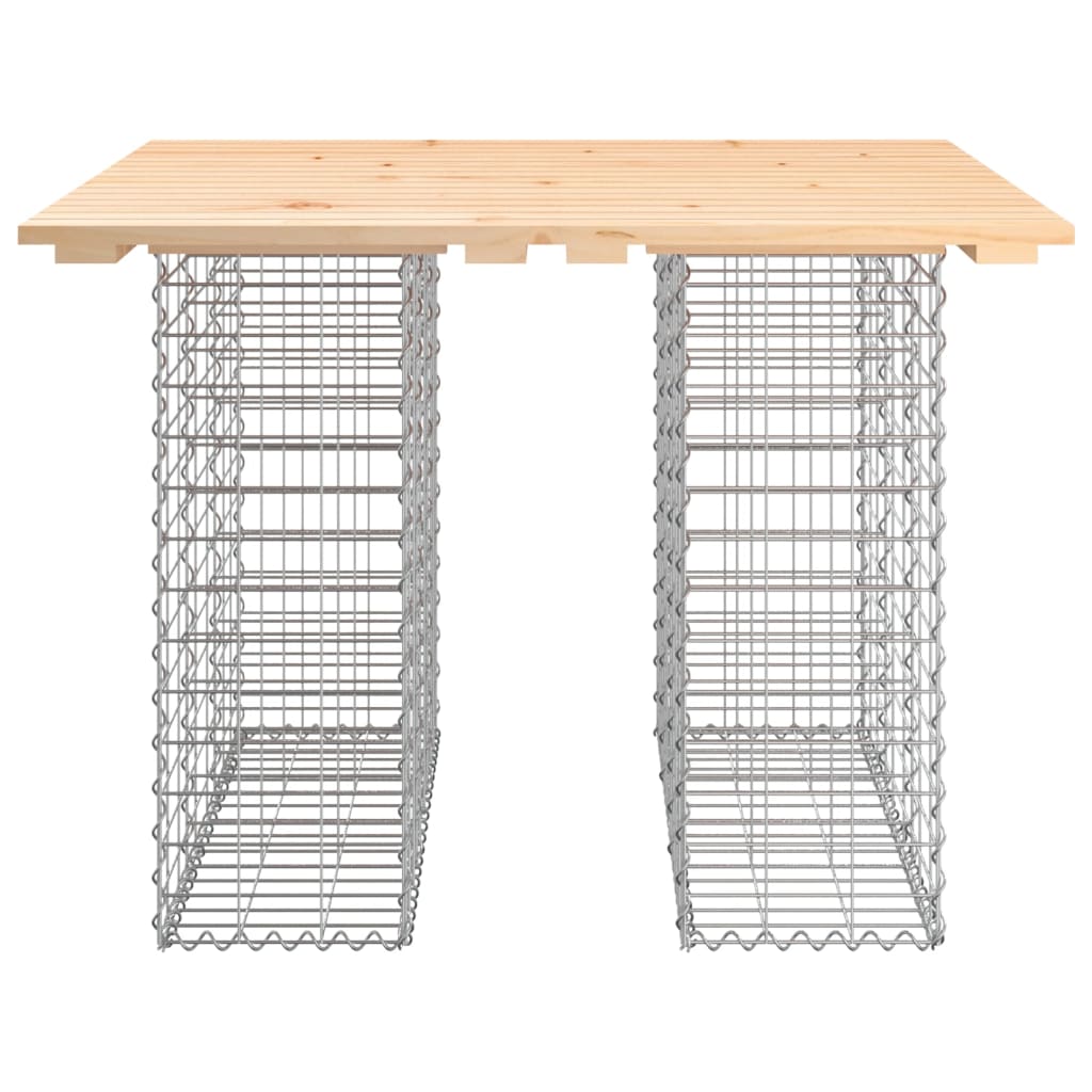 Banco de jardim c/ design gabião 100x102x72 cm pinho maciço