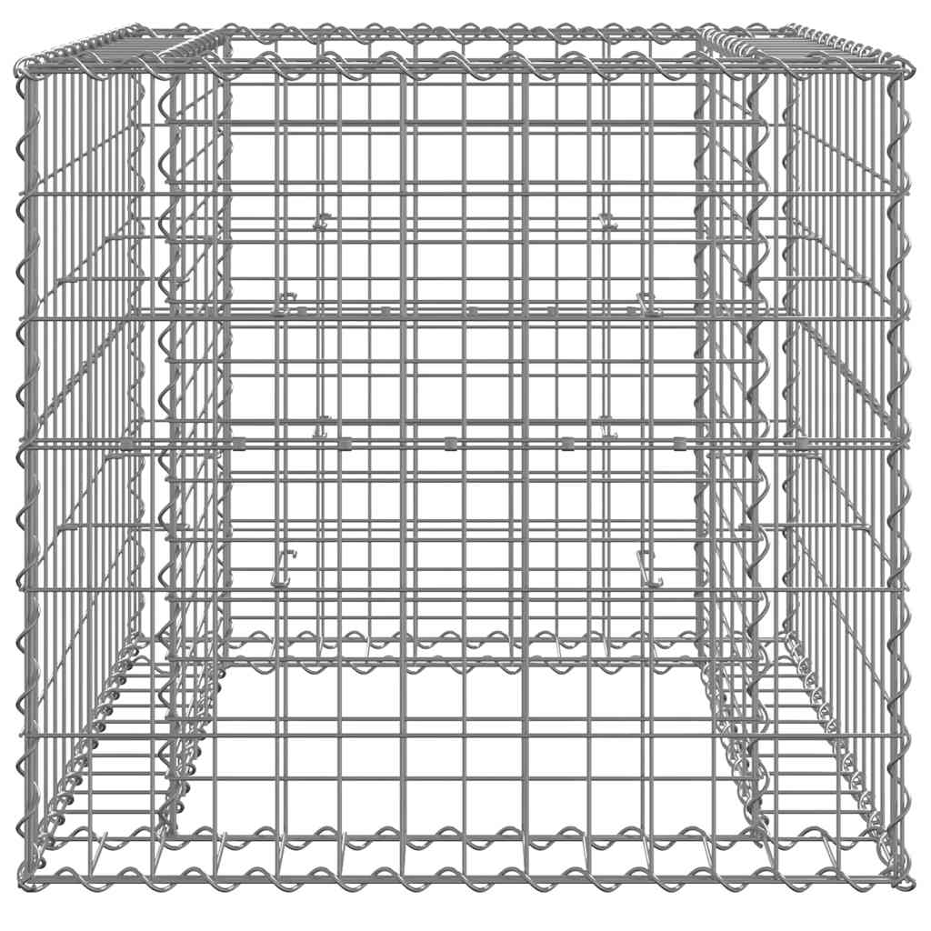 Cesto gabião 70x70x65 cm ferro galvanizado prateado