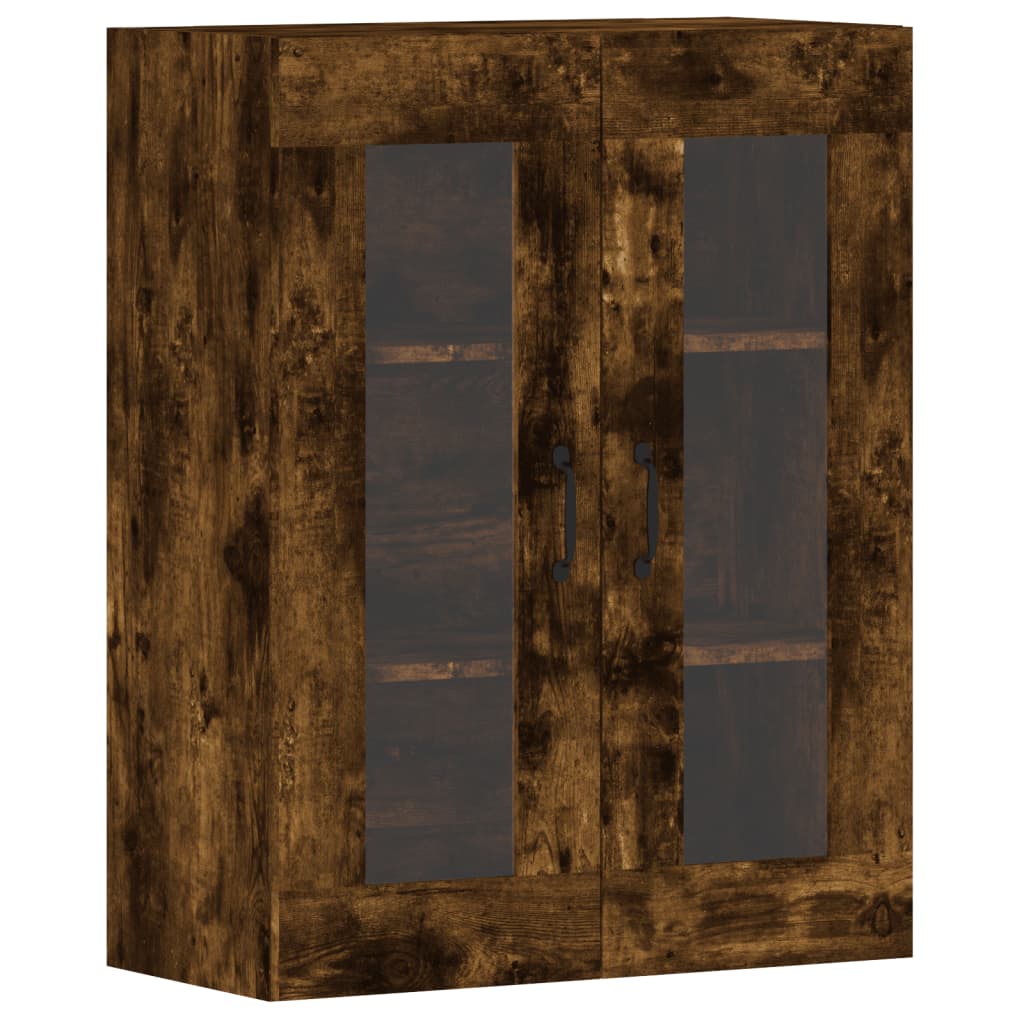 Móveis de parede 2 pcs derivados de madeira carvalho fumado