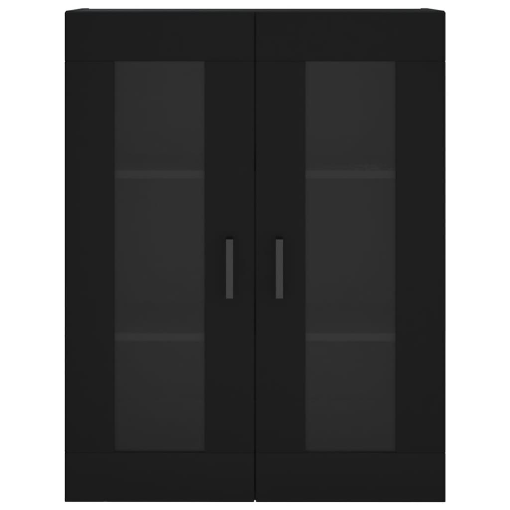 Móveis de parede 2 pcs derivados de madeira preto