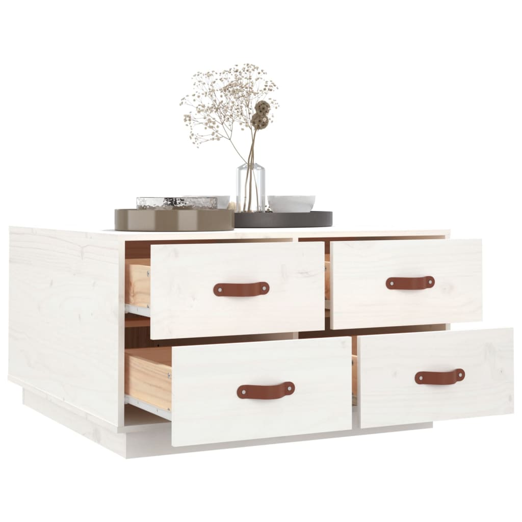 Mesa de centro 80x80x45 cm pinho maciço branco