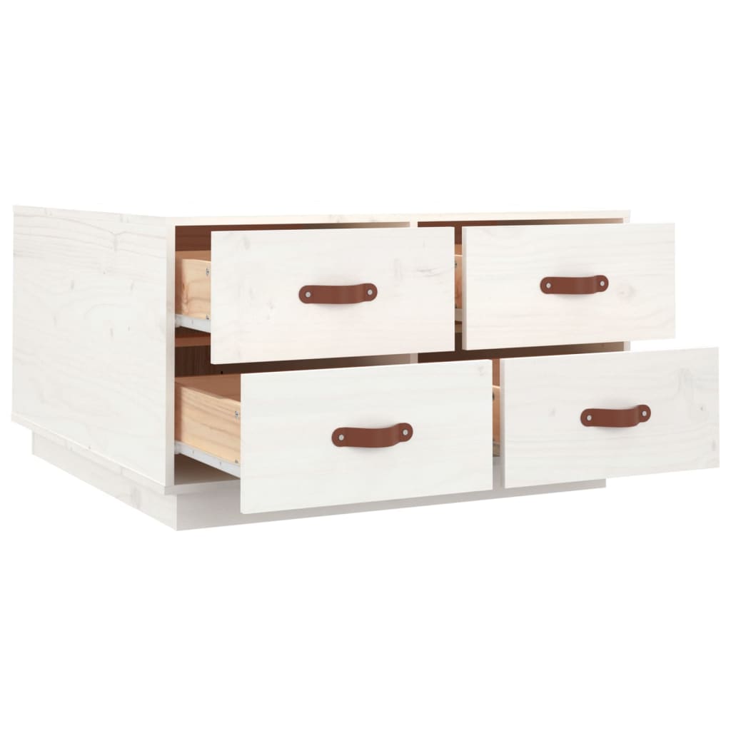 Mesa de centro 80x80x45 cm pinho maciço branco