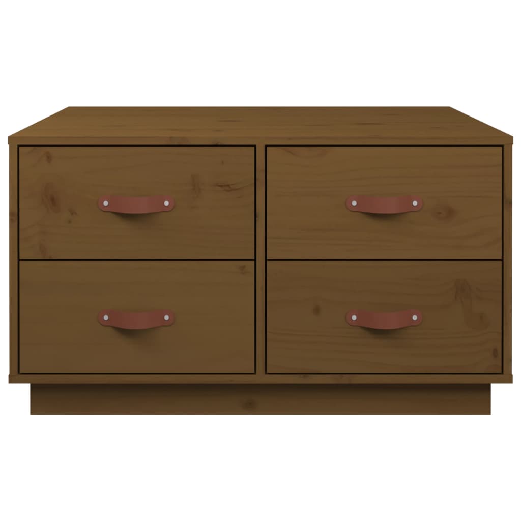 Mesa de centro 80x80x45 cm pinho maciço castanho mel