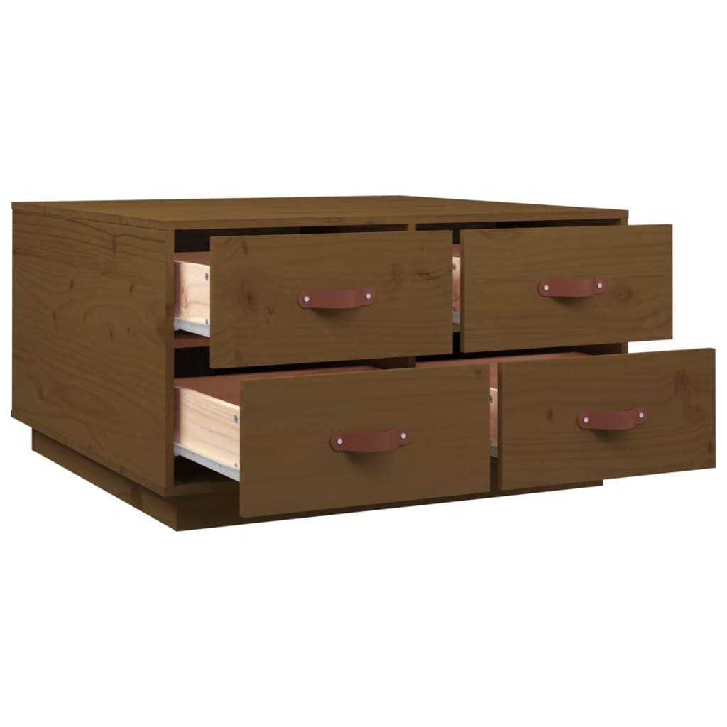 Mesa de centro 80x80x45 cm pinho maciço castanho mel