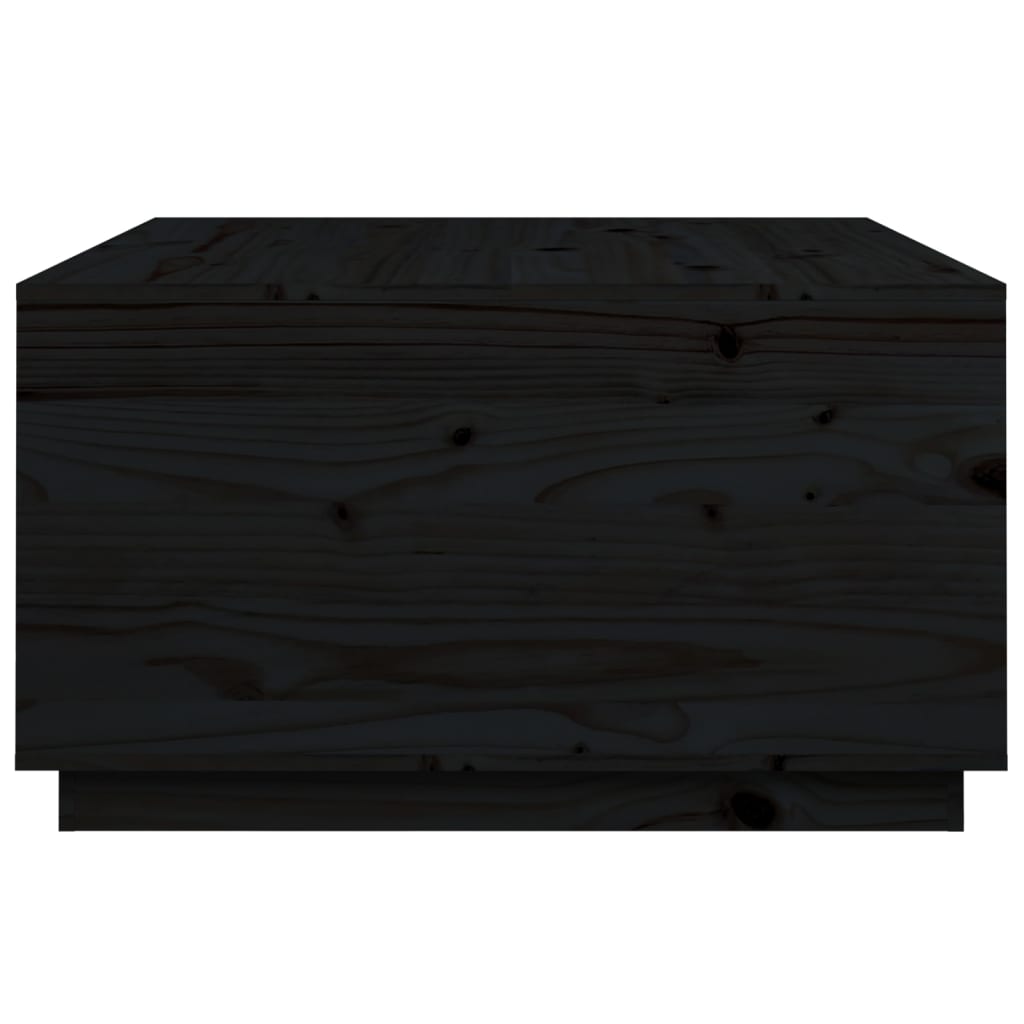 Mesa de centro 80x80x45 cm madeira de pinho maciça preto