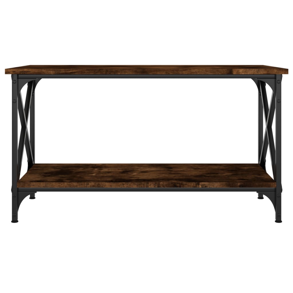 Mesa de centro 80x45x45 cm deriv. madeira/ferro carvalho fumado