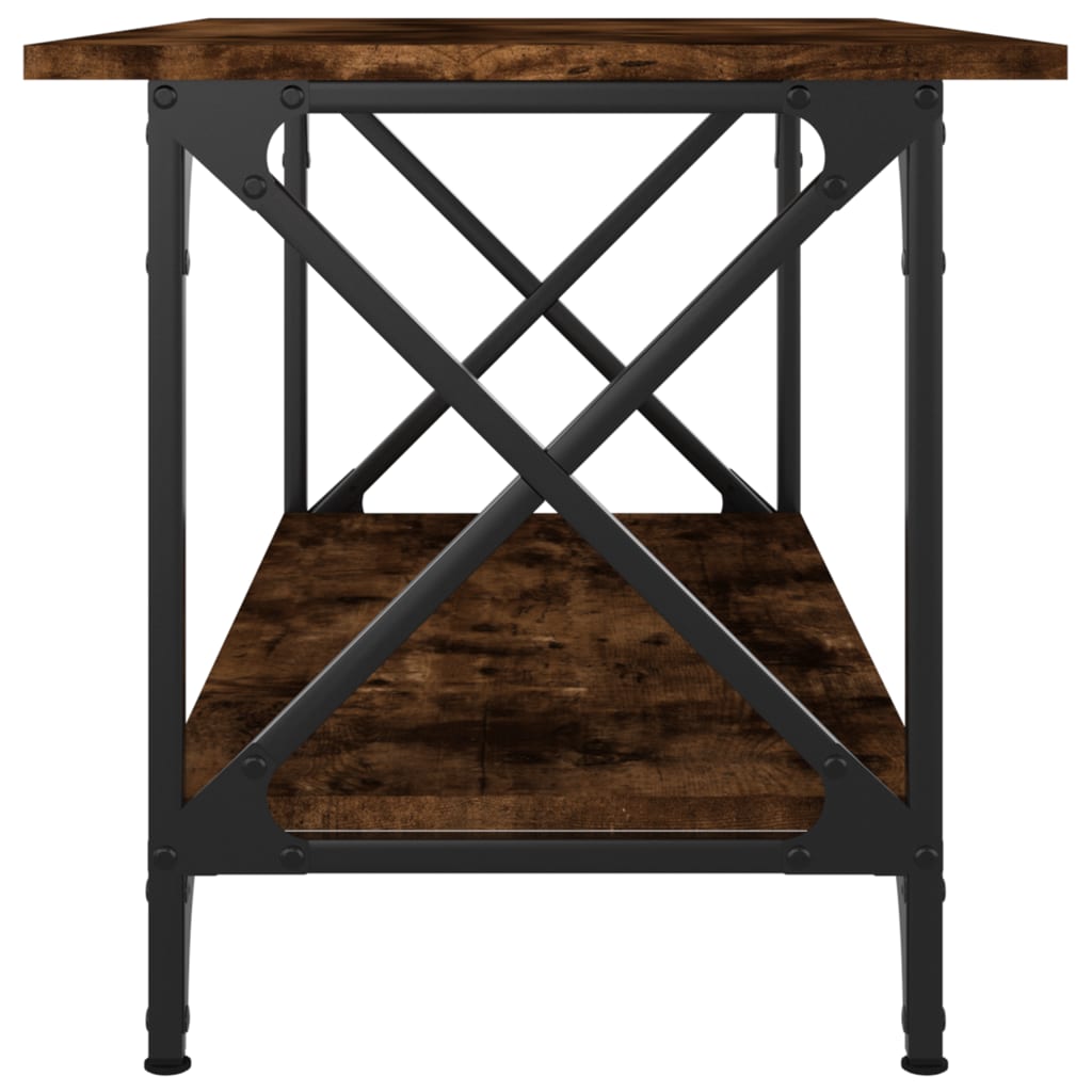 Mesa de centro 80x45x45 cm deriv. madeira/ferro carvalho fumado