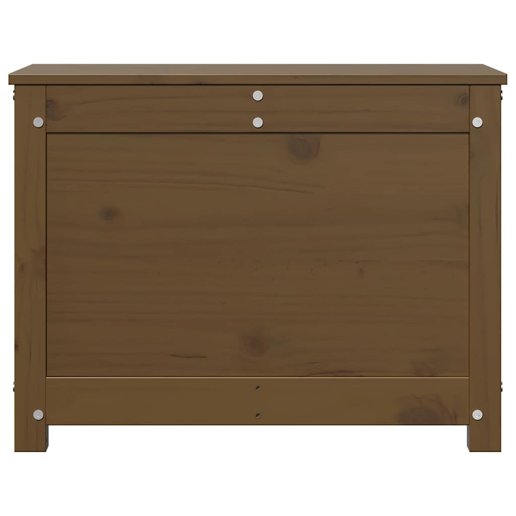Caixa de arrumação 60x32x45,5 cm pinho maciço castanho-mel