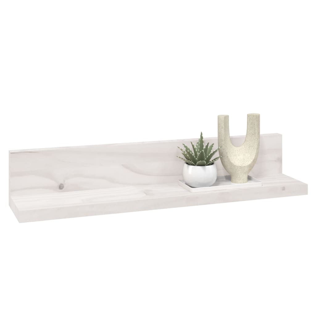 Prateleiras de parede 2 pcs 50x11x9 cm pinho maciço branco