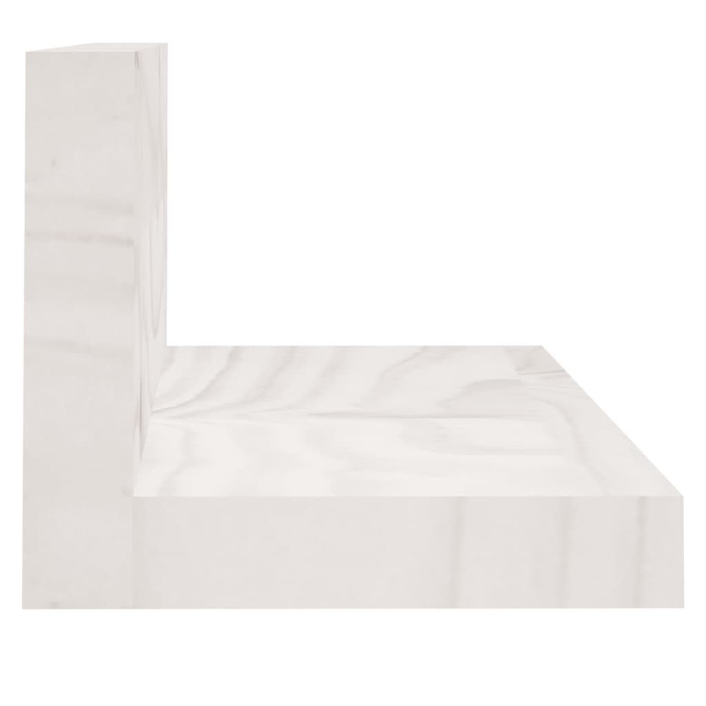 Prateleiras de parede 2 pcs 80x11x9 cm pinho maciço branco