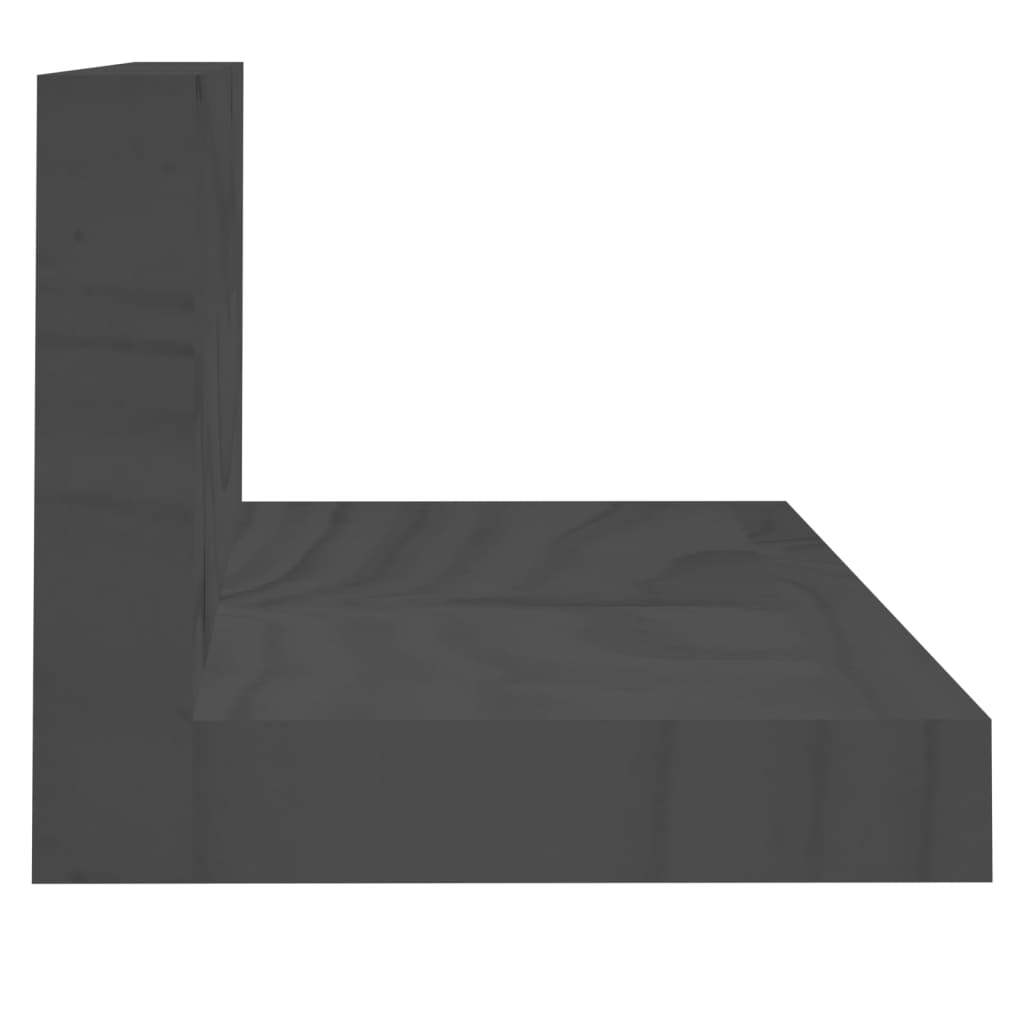 Prateleiras de parede 2 pcs 80x11x9 cm pinho maciço cinzento