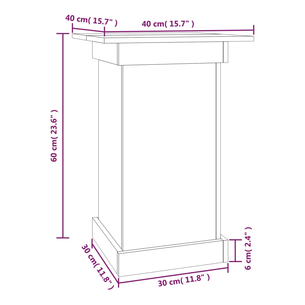 Suporte de vasos 40x40x60 cm madeira de pinho maciça branco