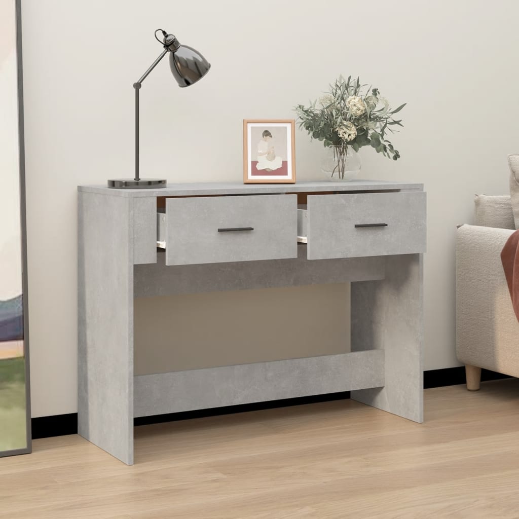 Mesa consola 100x39x75 cm derivados de madeira cinzento-cimento