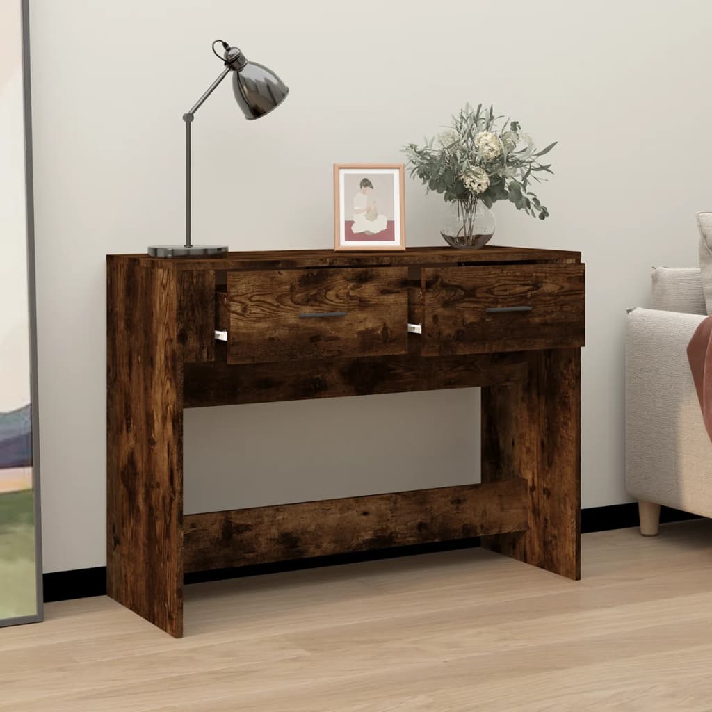 Mesa consola 100x39x75 cm derivados de madeira carvalho fumado