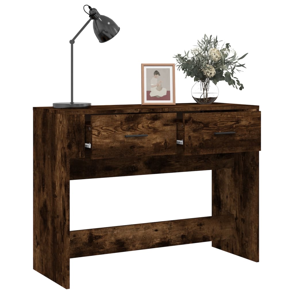 Mesa consola 100x39x75 cm derivados de madeira carvalho fumado