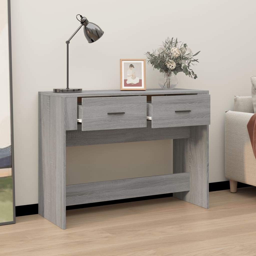 Mesa consola 100x39x75 cm derivados de madeira cinzento sonoma