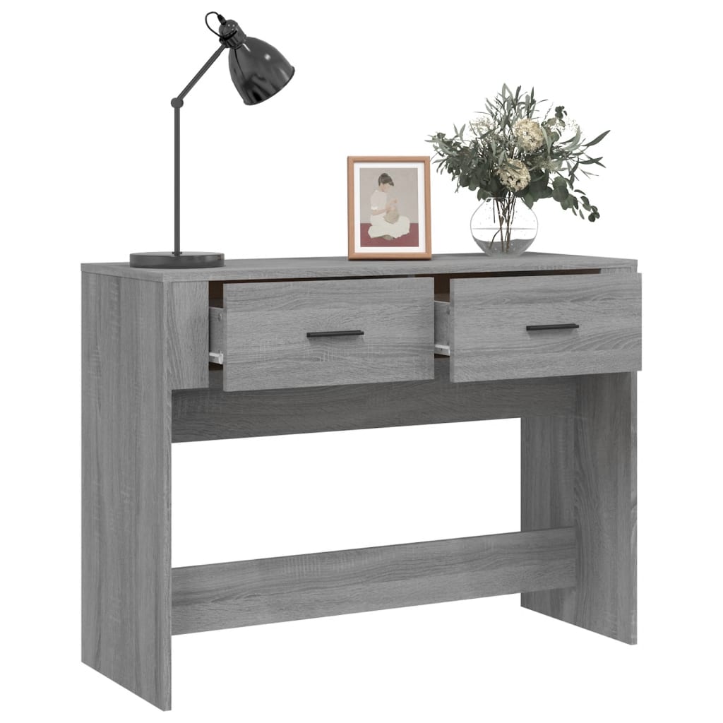 Mesa consola 100x39x75 cm derivados de madeira cinzento sonoma