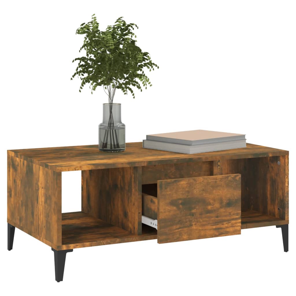 Mesa de centro 90x50x36,5 cm derivados madeira carvalho fumado