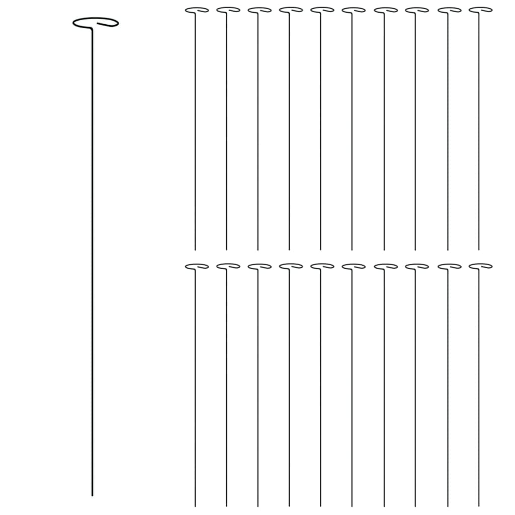 Estaca para plantas de jardim 20 pcs 61 cm aço verde-escuro