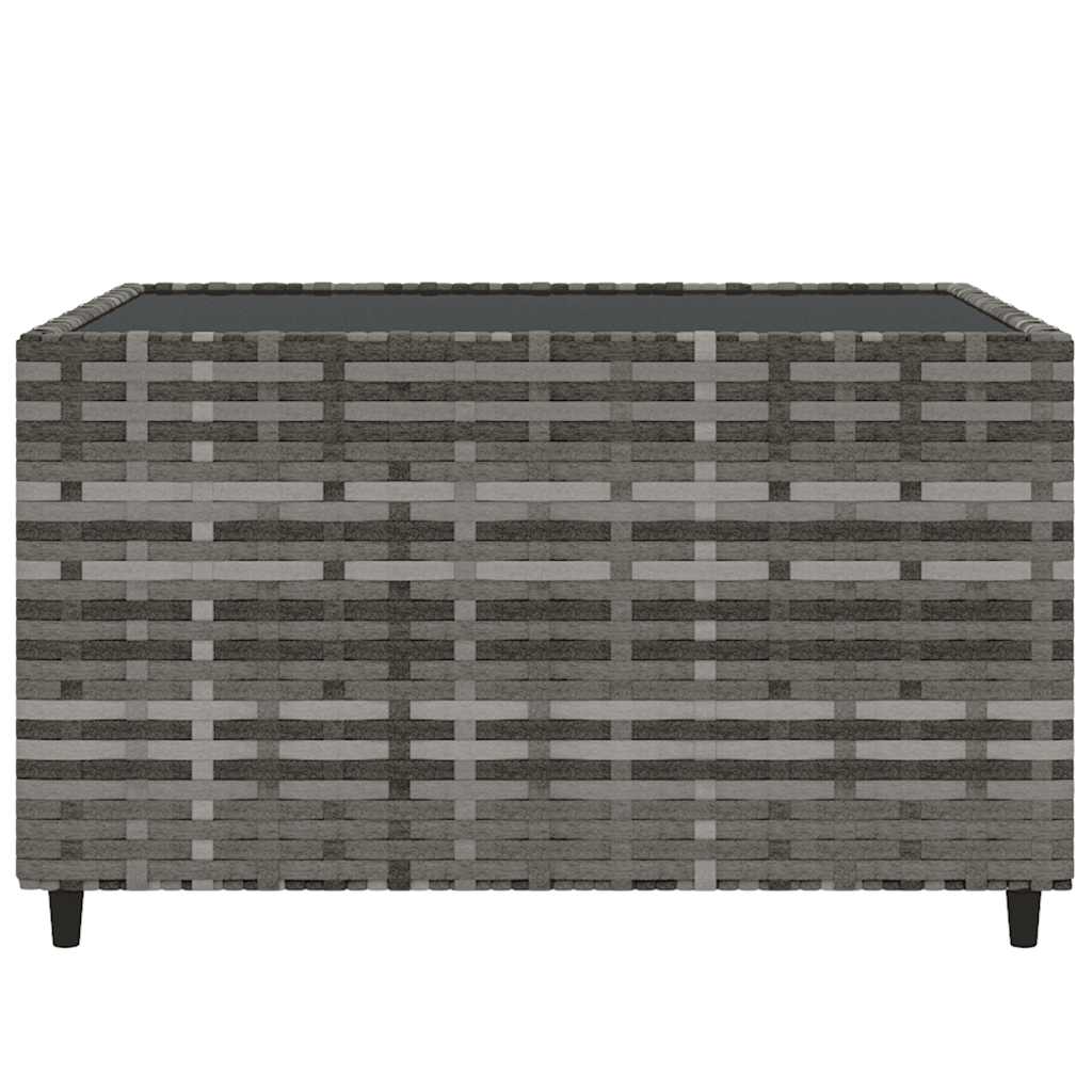 4 pcs conjunto lounge de jardim c/ almofadões vime PE cinzento