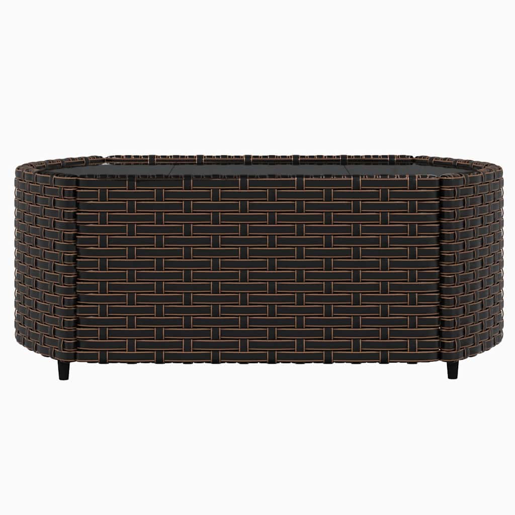 3 pcs conjunto lounge jardim c/ almofadões vime PE castanho