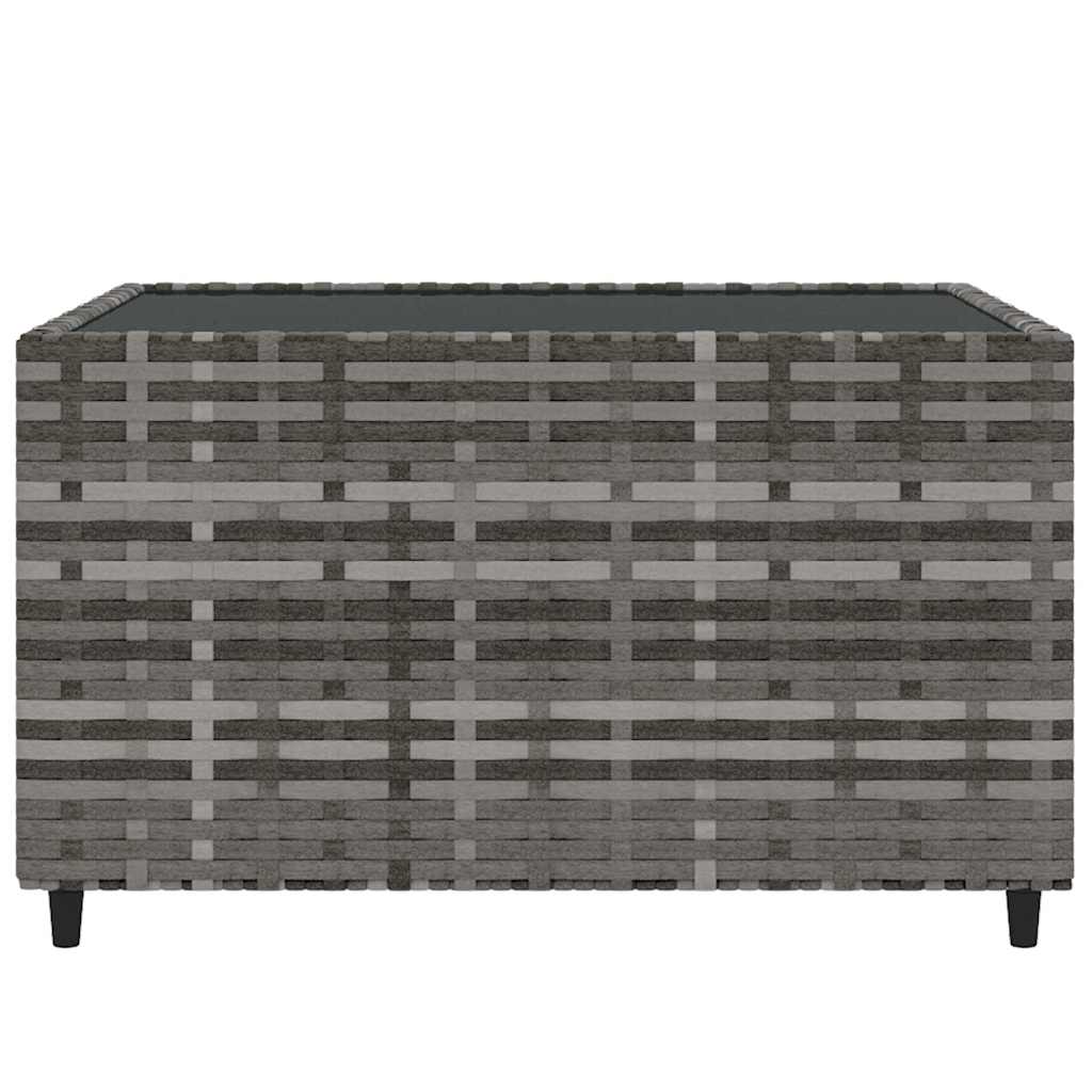 4 pcs conjunto lounge de jardim c/ almofadões vime PE cinzento