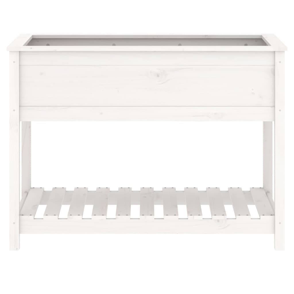 Vaso/floreira com prateleira 111,5x54x81 cm pinho maciço branco