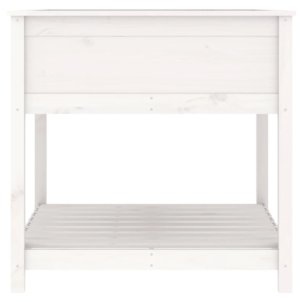 Vaso/floreira com prateleira 82,5x82,5x81cm pinho maciço branco