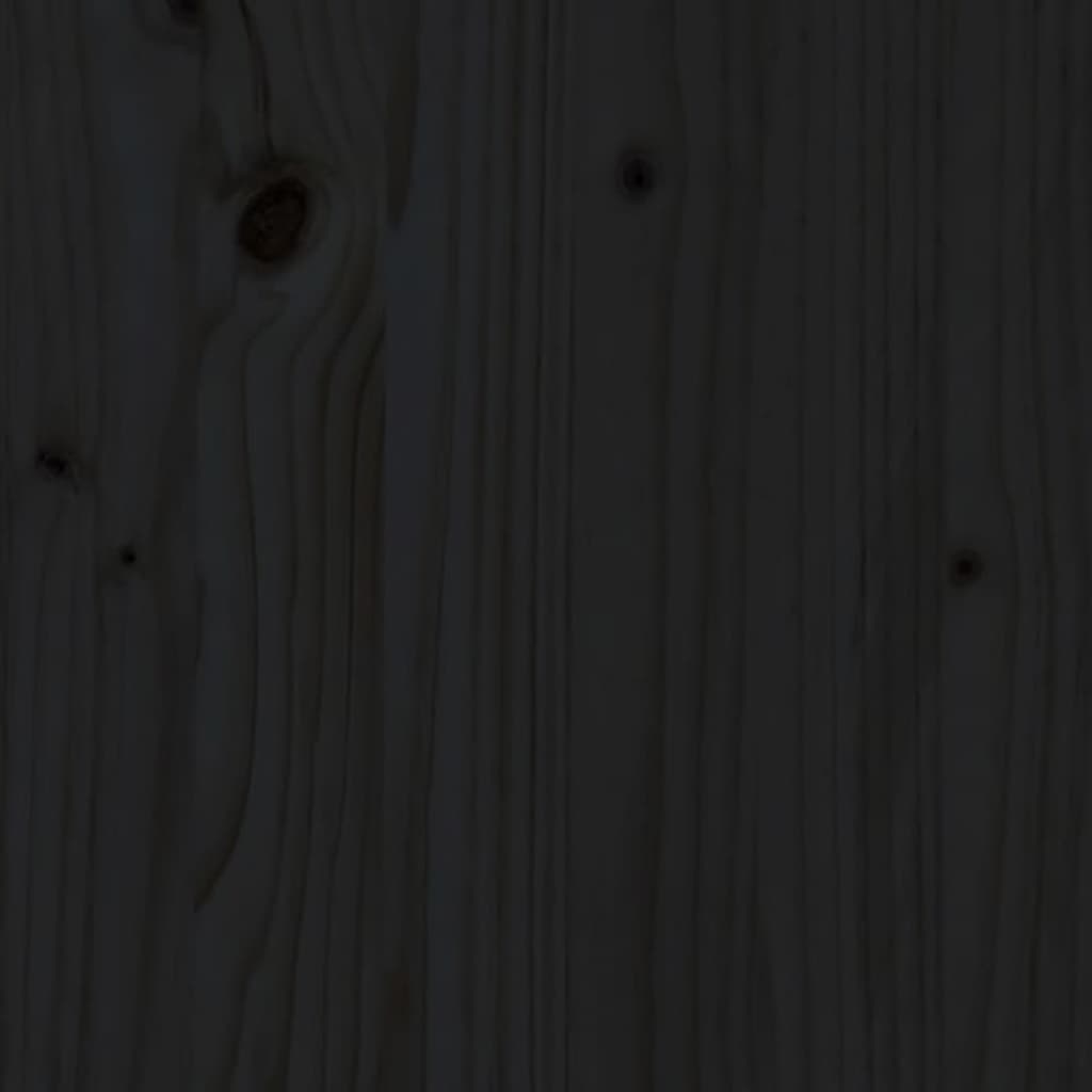 Caixa de arrumação jardim 76x42,5x54 cm pinho maciço preto