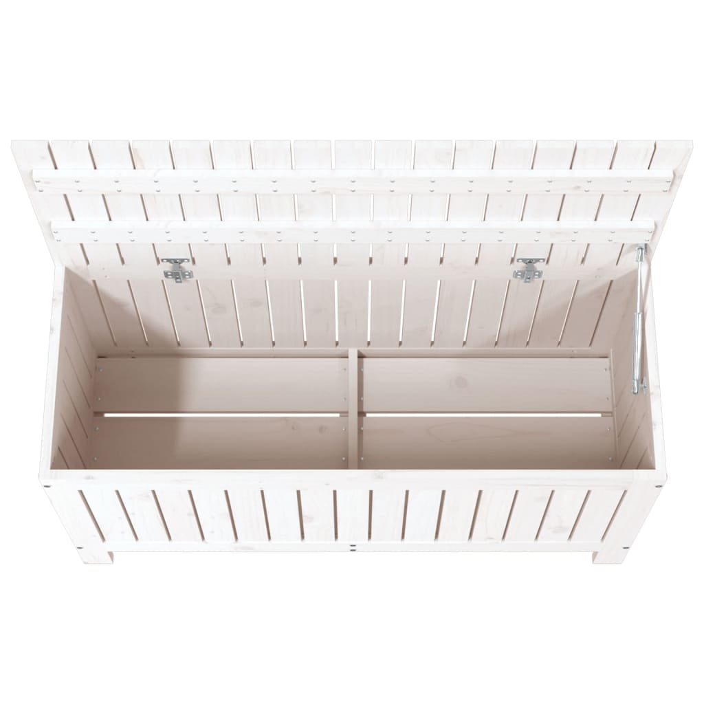 Caixa de arrumação jardim 108x42,5x54 cm pinho maciço branco