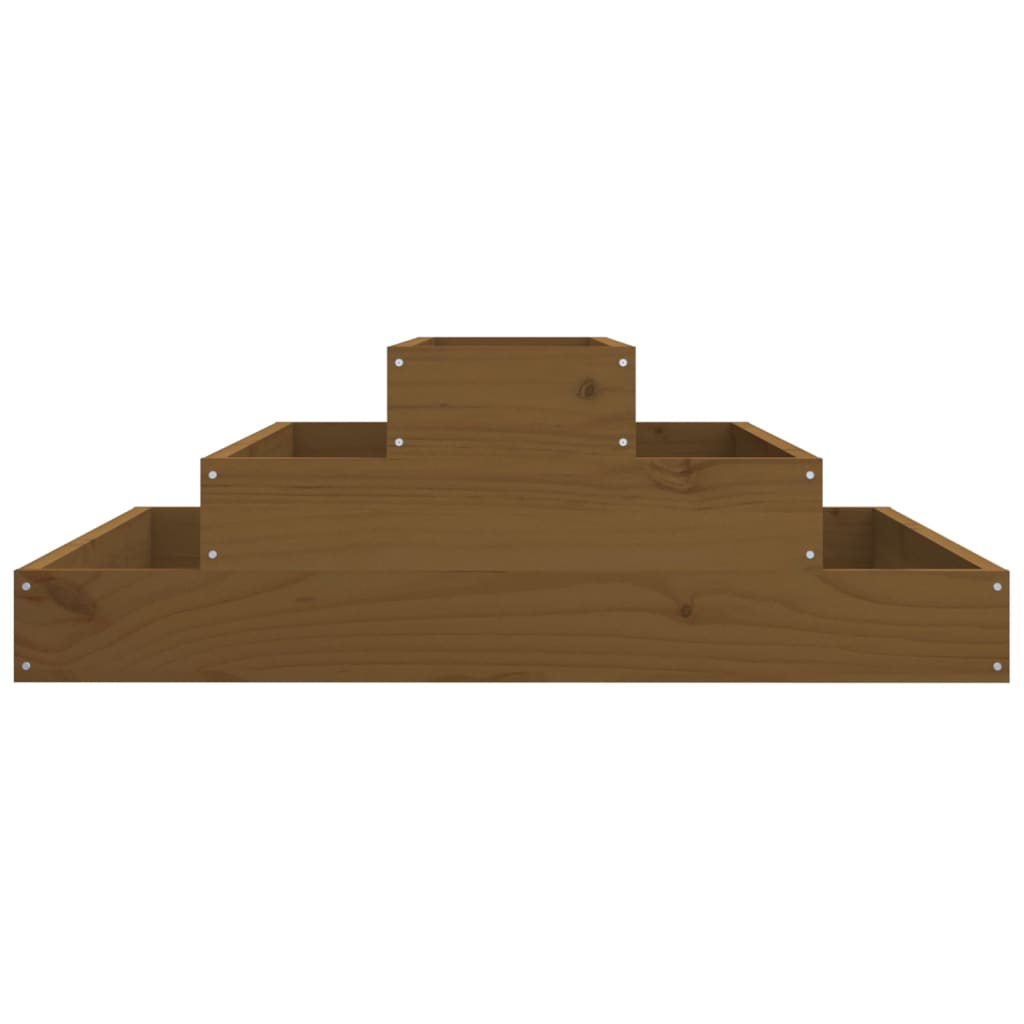 Vaso/floreira 80x80x27 cm pinho maciço castanho-mel